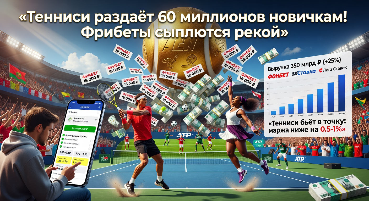 Тенниси раздаёт 60 миллионов новичкам! Фрибеты сыплются рекой