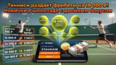 Тенниси раздаёт фрибеты на 18 000 ₽! Новички в шоколаде с двойным бонусом