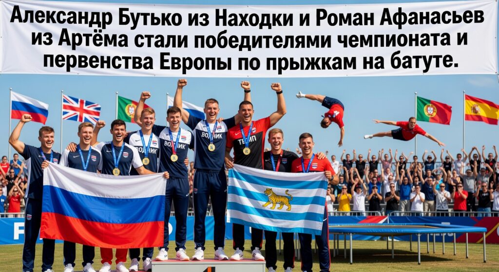 Александр Бутько из Находки и Роман Афанасьев из Артёма стали победителями чемпионата и первенства Европы по прыжкам на батуте.
