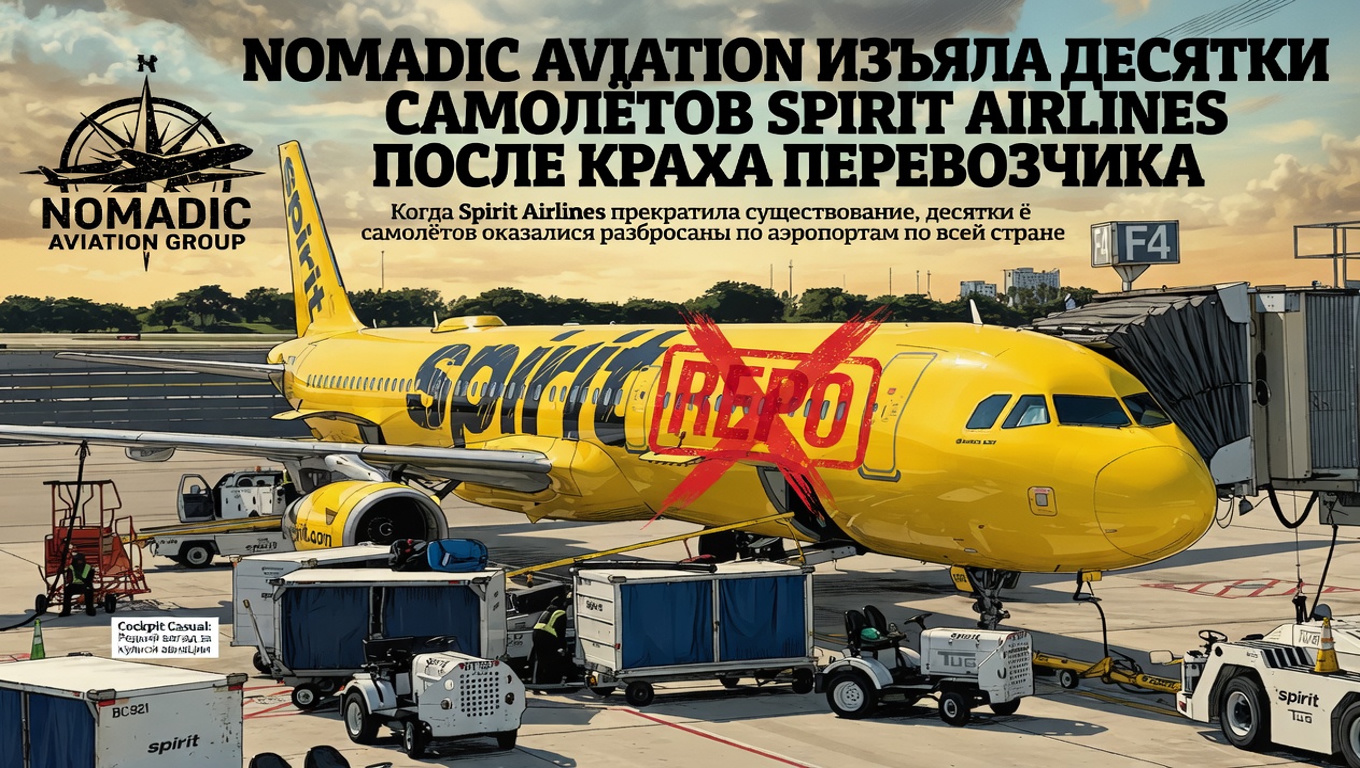 Nomadic Aviation изъяла десятки самолётов Spirit Airlines после краха перевозчика