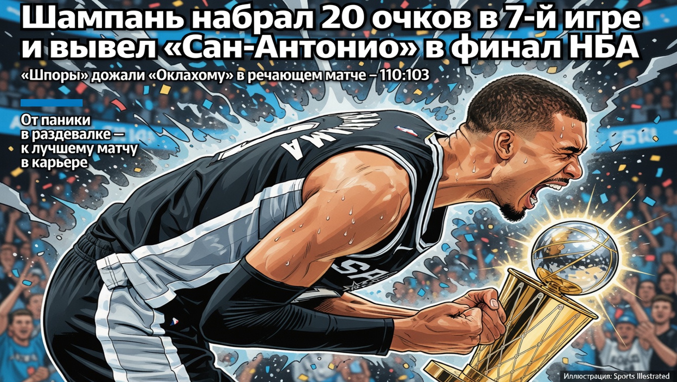 Шампань набрал 20 очков в 7-й игре и вывел «Сан-Антонио» в финал НБА