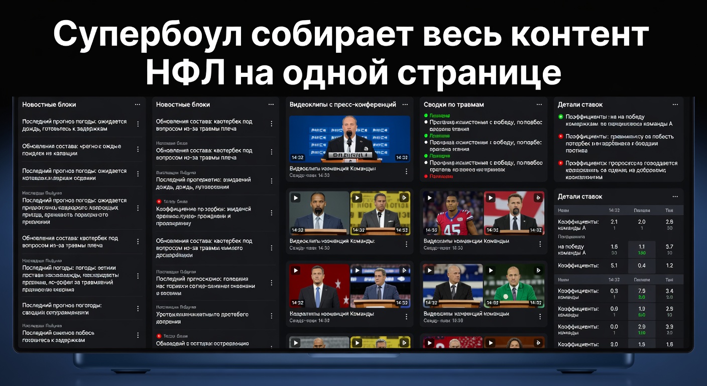 Супербоул собирает весь контент НФЛ на одной странице