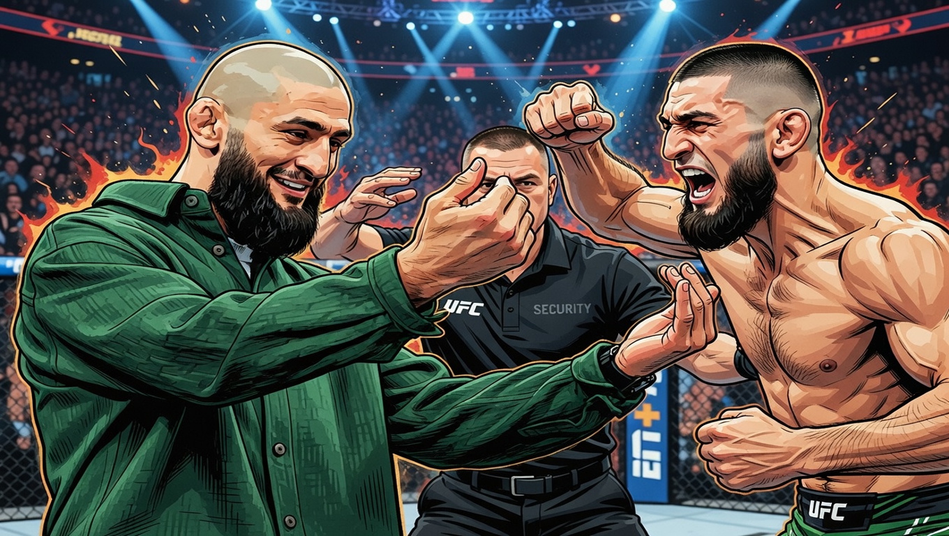 Стрикленд и Чимаев едва не сорвали пресс-конференцию UFC 328 до драки