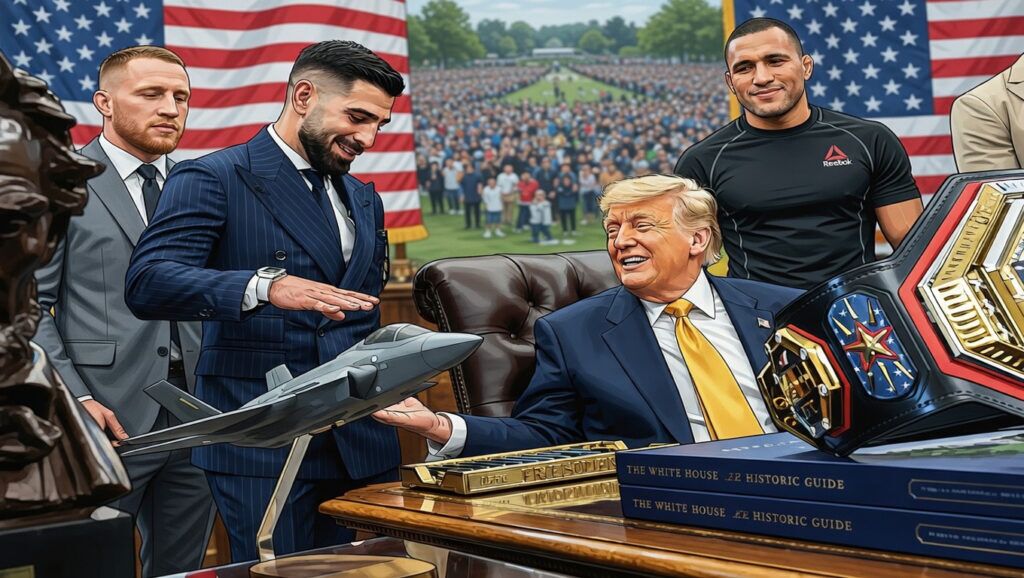 Топурия и Перейра встретились с Трампом за месяц до UFC Freedom 250