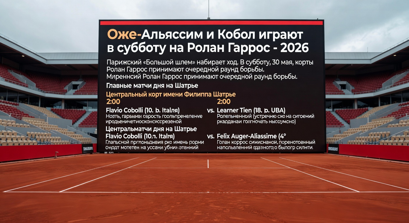Оже-Альяссим и Кобол играют в субботу на Ролан Гаррос — 2026