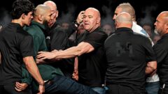 Чимаев едва не снёс голову Стрикленду прямо на пресс-конференции UFC 328