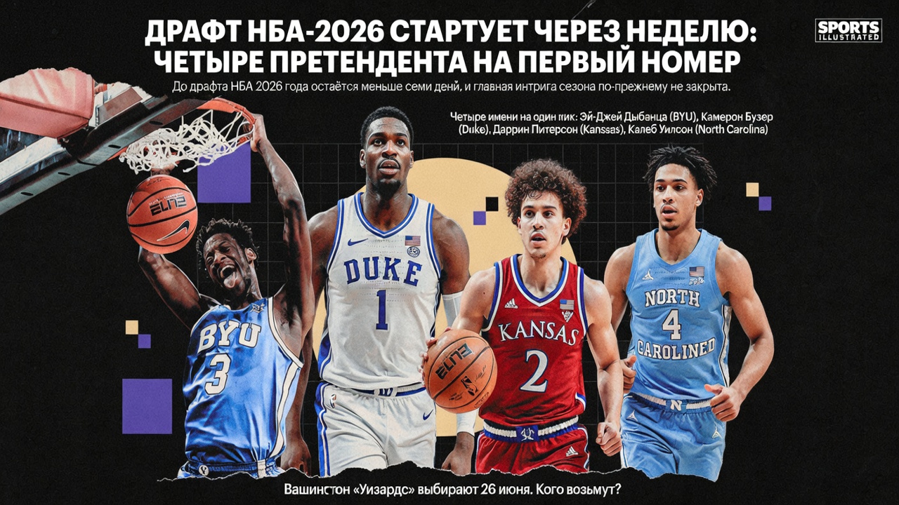 Драфт НБА-2026 стартует через неделю: четыре претендента на первый номер