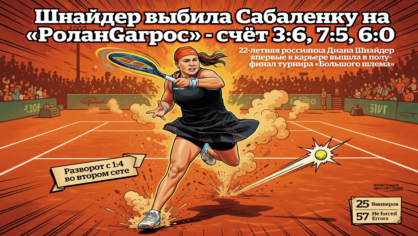 Шнайдер выбила Сабаленку на «Ролан Гаррос» – счёт 3:6, 7:5, 6:0