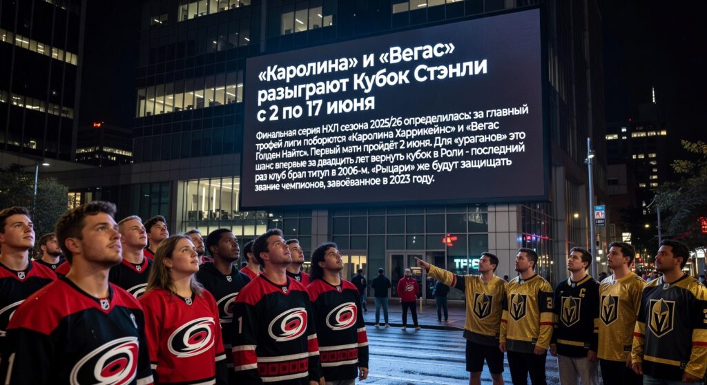 «Каролина» и «Вегас» разыграют Кубок Стэнли с 2 по 17 июня