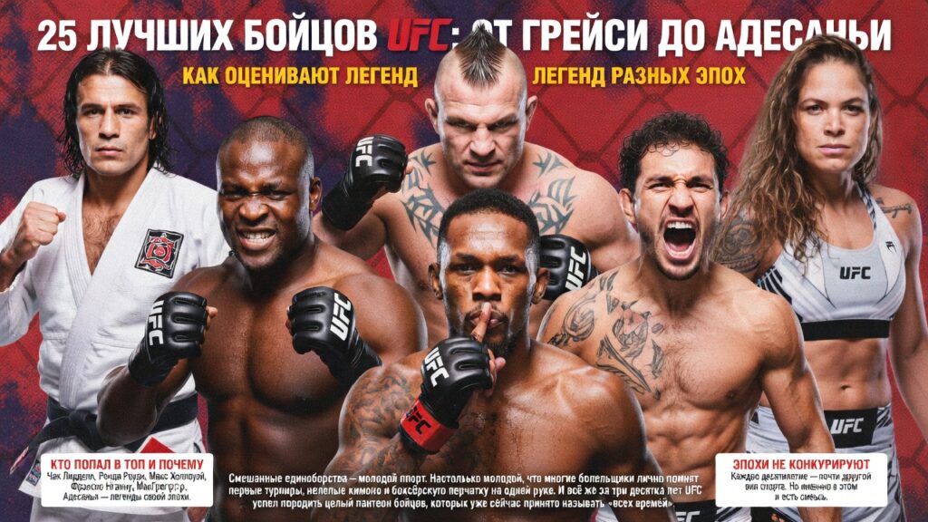 25 лучших бойцов UFC: от Грейси до Адесаньи — как оценивают легенд разных эпох