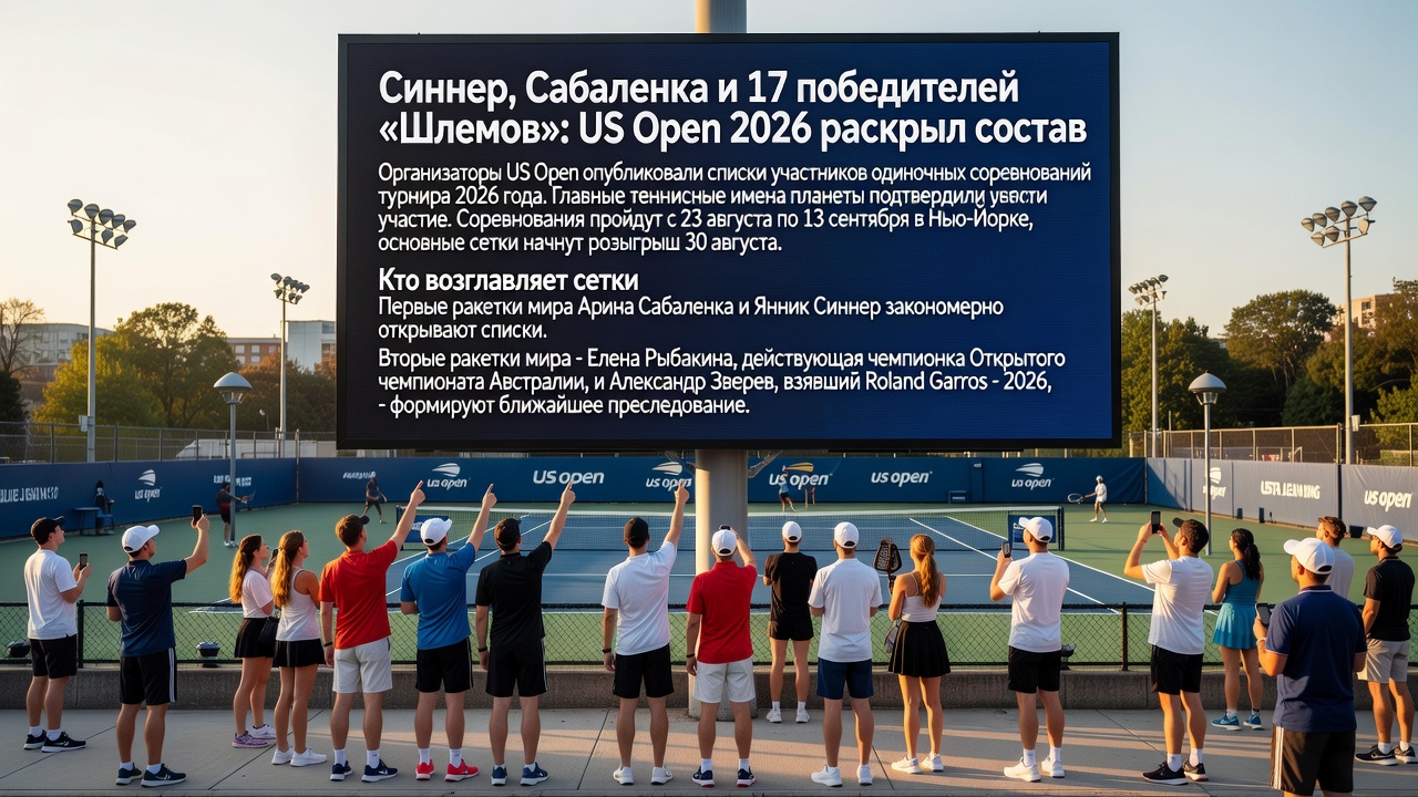 Синнер, Сабаленка и 17 победителей «Шлемов»: US Open 2026 раскрыл состав