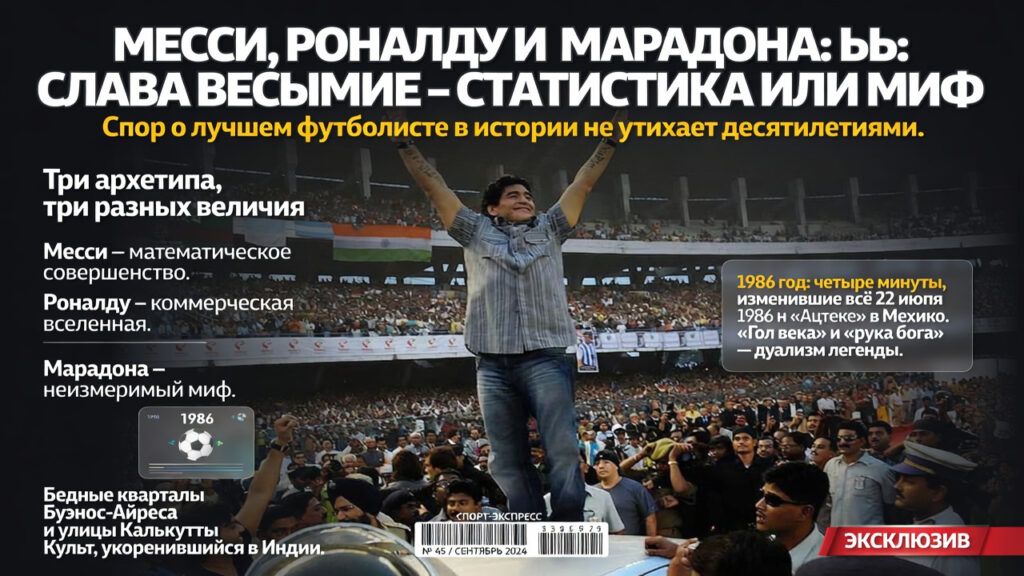 Месси, Роналду и Марадона: чья слава весомее — статистика или миф