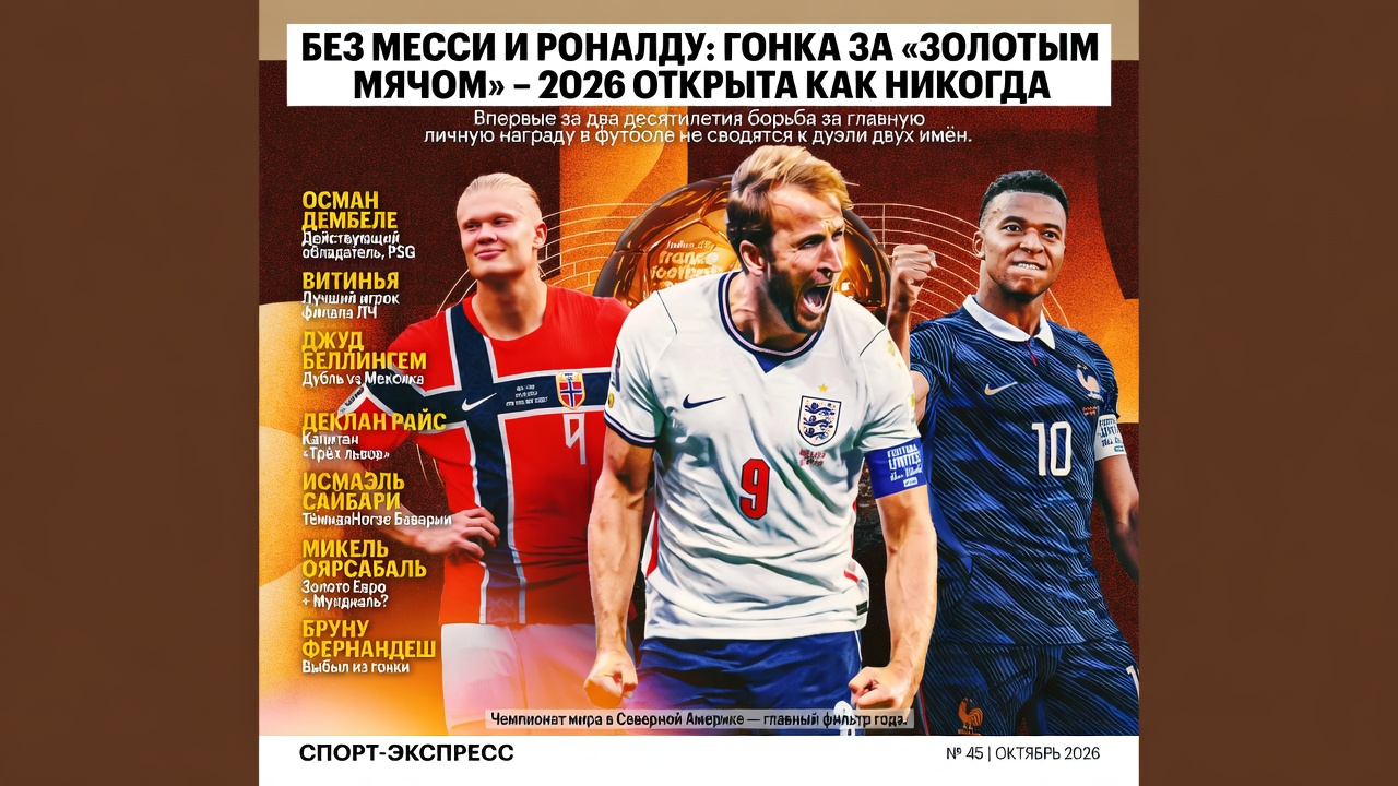 Без Месси и Роналду: гонка за «Золотым мячом» — 2026 открыта как никогда