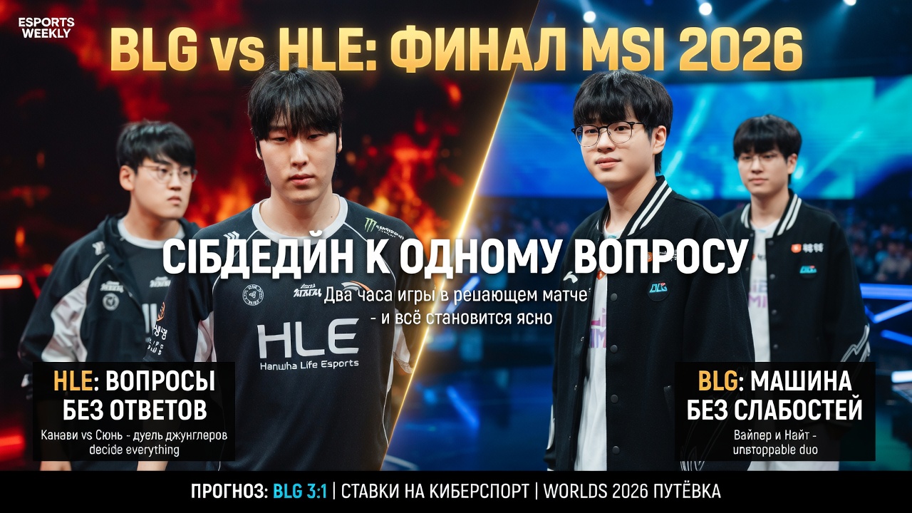BLG против HLE: финал MSI 2026 сведён к одному вопросу