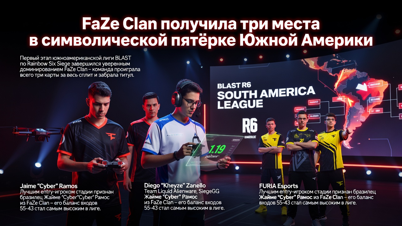FaZe Clan получила три места в символической пятёрке Южной Америки