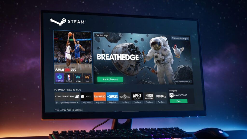 Steam раздаёт Breathedge навсегда и открыл пробный доступ к NBA 2K26