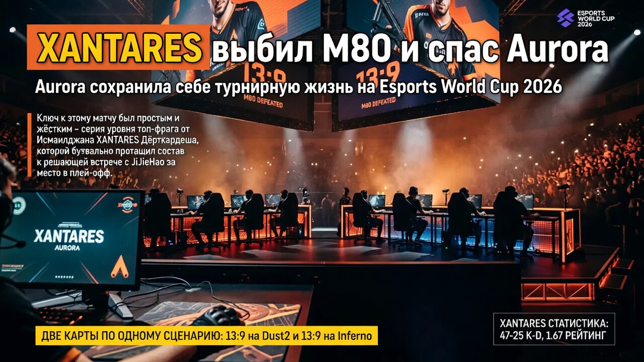XANTARES выбил M80 и спас Aurora