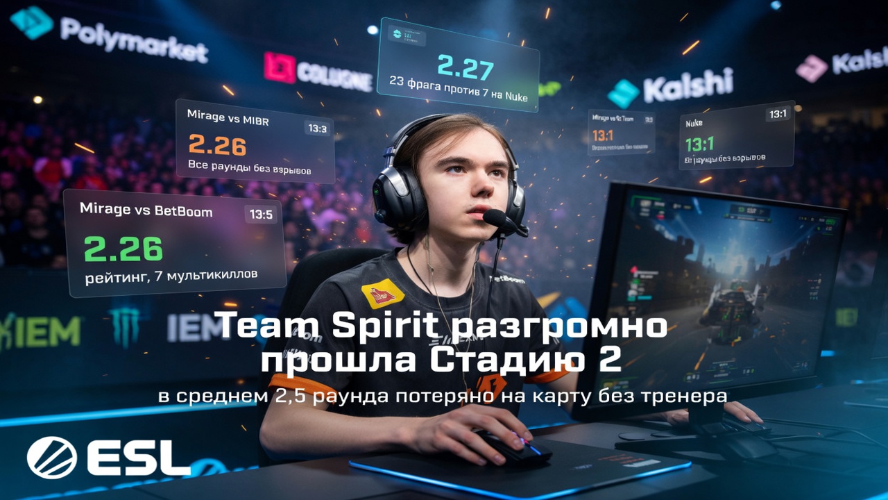 Team Spirit разгромно прошла Стадию 2 IEM Cologne