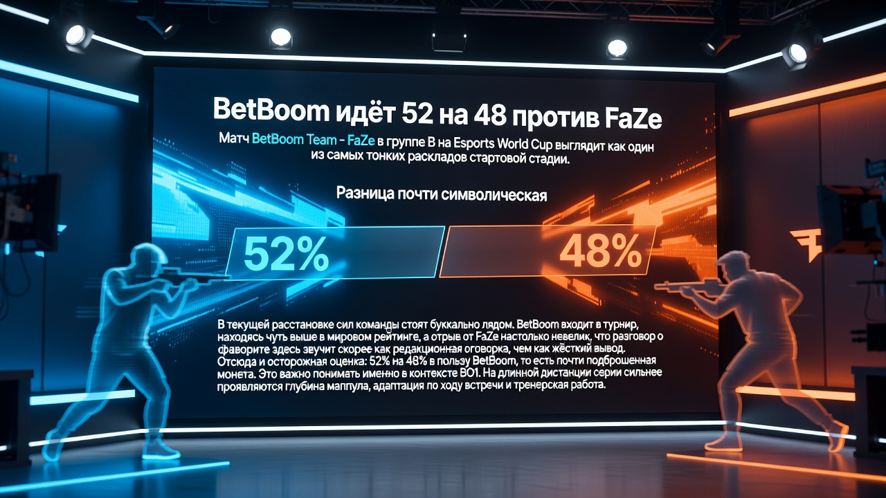BetBoom идёт 52 на 48 против FaZe