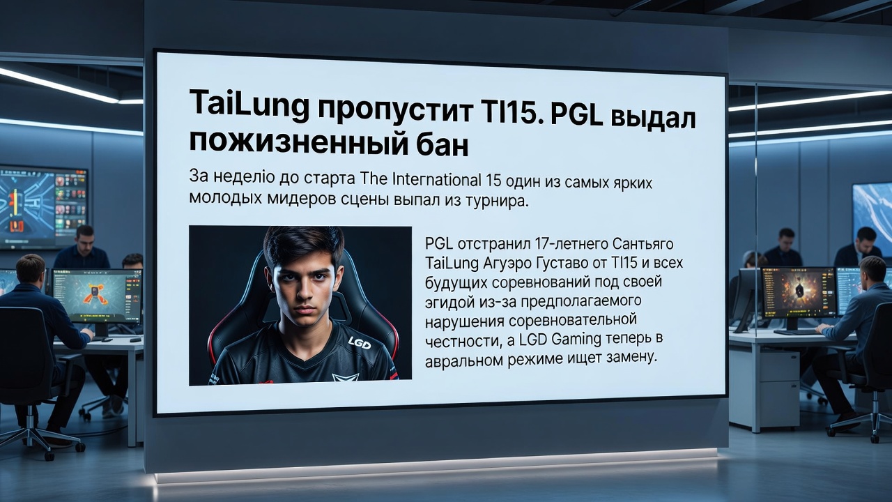 TaiLung пропустит TI15. PGL выдал пожизненный бан