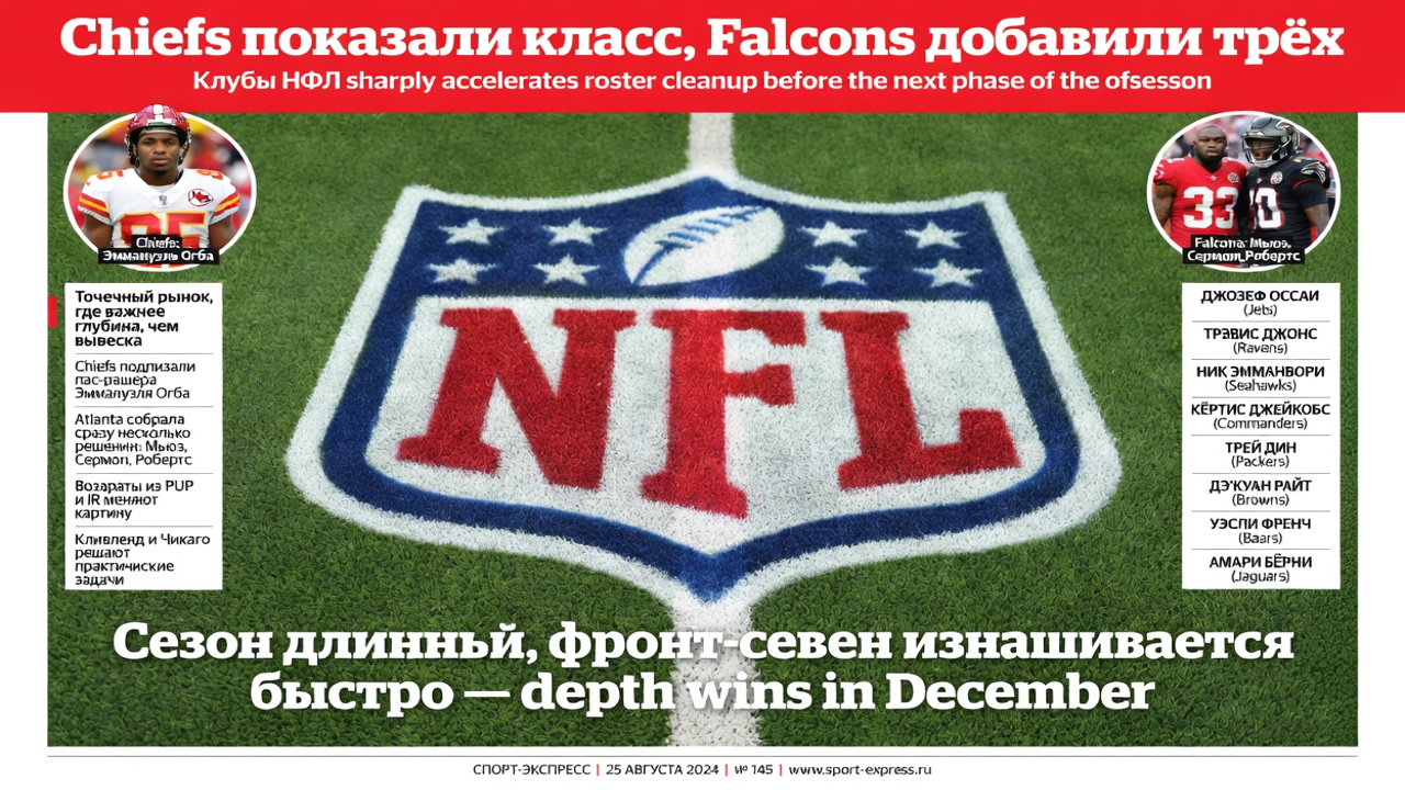 Chiefs взяли Огба, Falcons добавили трёх игроков