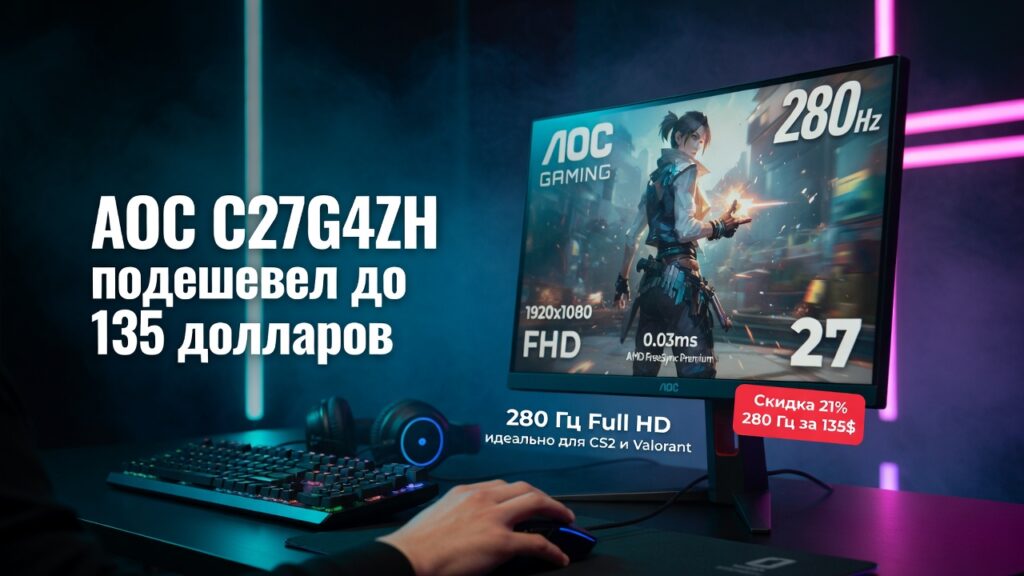 AOC C27G4ZH подешевел до 135 долларов