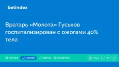 Вратарь «Молота» Гуськов госпитализирован с ожогами 40% тела