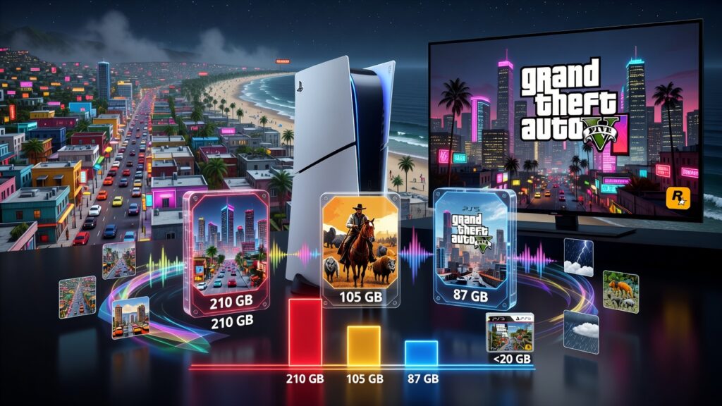 Grand Theft Auto VI потребует вдвое больше места на диске, чем Red Dead Redemption 2