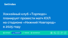 Хоккейный клуб «Торпедо» планирует провести матч КХЛ на стадионе «Нижний Новгород» в 2025 году