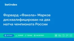 Форвард «Факела» Марков дисквалифицирован на два матча чемпионата России